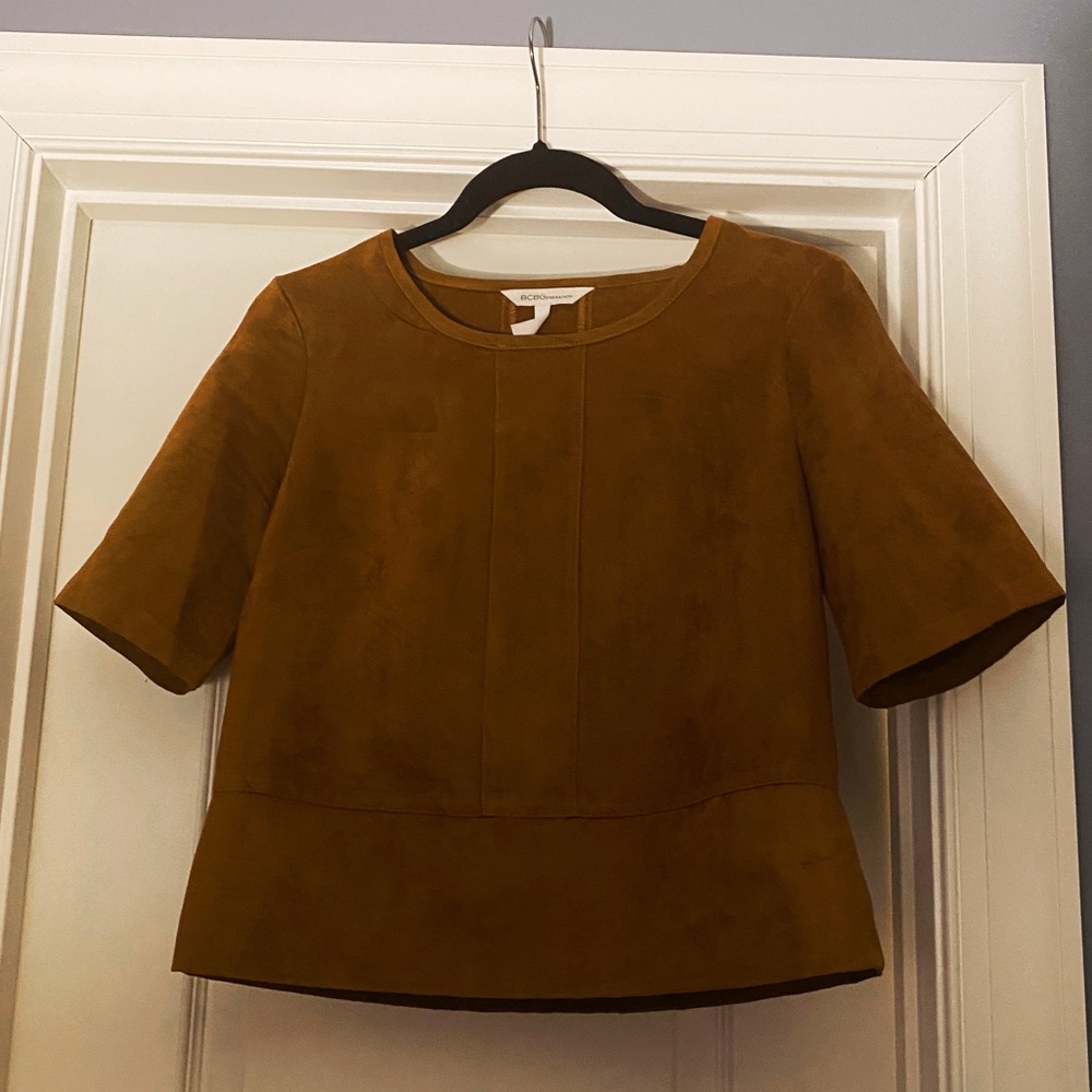 BCBG | Brown Structured Suede Top